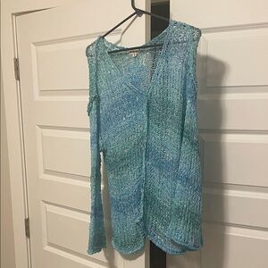 POL Light Blue Crochet Top